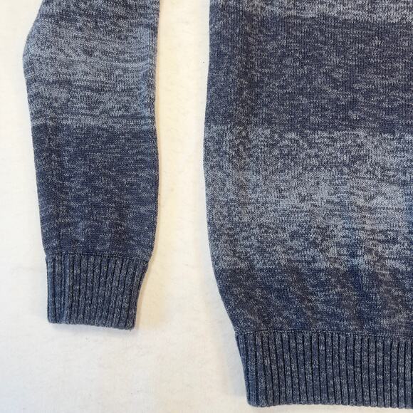 Converse One Star Henley Sweater Men's L 4 Button 100% Cotton Blue Tones Striped - Picture 3 of 12